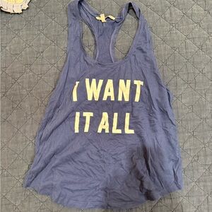 Victoria's Secret Blue Tank Top with white Text